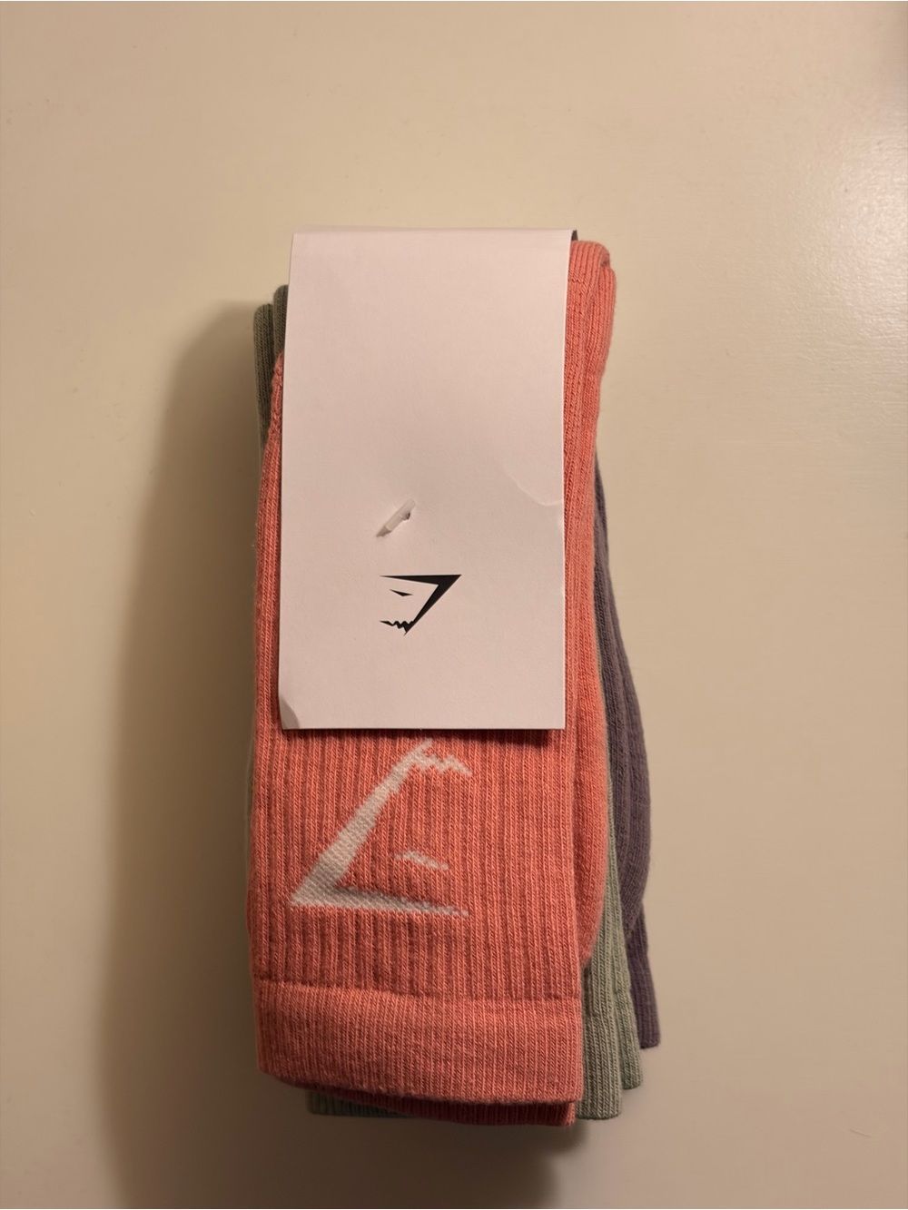 Gymshark Crew Socks - Coral, Sage & Lavender (3-Pack)